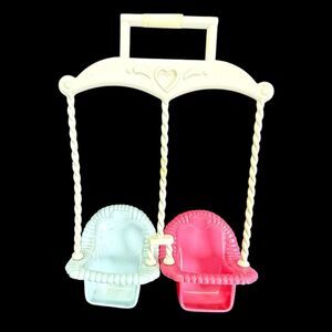 Loving Family 1993 Double Porch Swing Dollhouse Pink Blue Twin Baby Fisher Price
